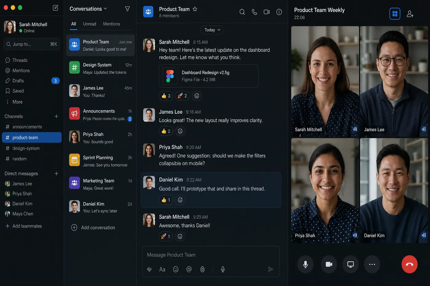 Chat Application with Video Calling product mockup