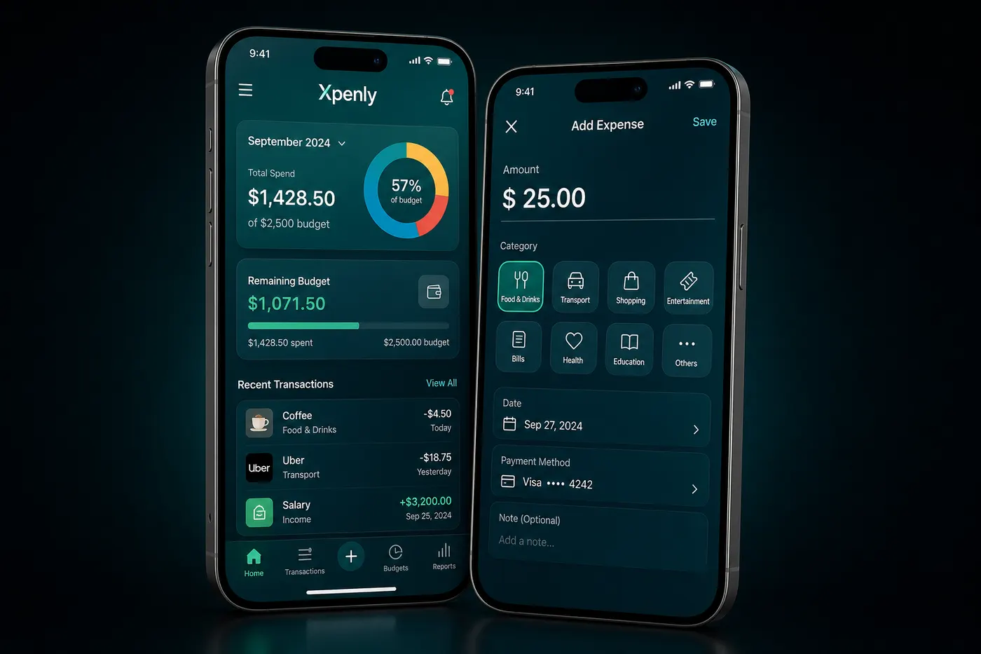 Xpenly - Expense & Income Management App mockup